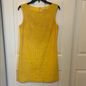 LOFT Sunny Yellow Lace Mini Dress Women's Size 4
